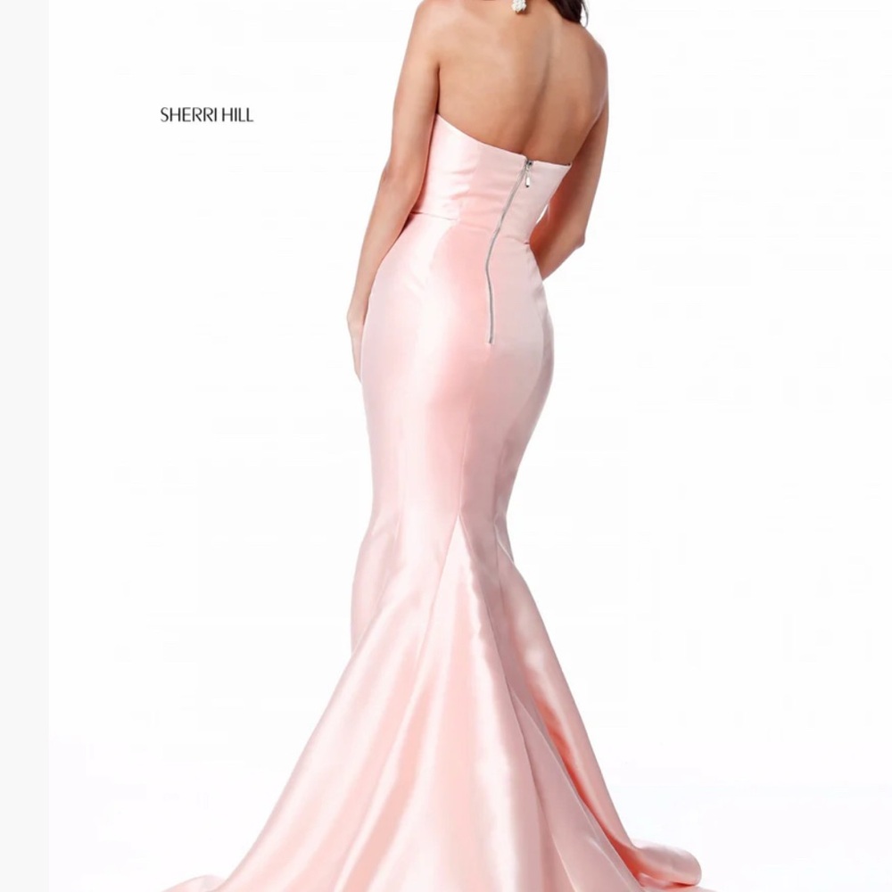 SHERRI HILLL WOMENS STRAPPED MIKANO MERMAID GOWN WITH SKIRT PINK Sz 6 - Picture 3 of 15